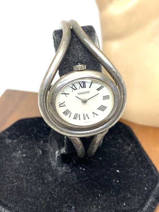 Townsand Women\'s Watch Vintage Manual Wind Made in France Sterling Silver Bangle main image 12
